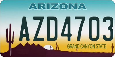 AZ license plate AZD4703