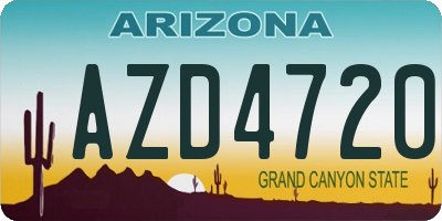 AZ license plate AZD4720