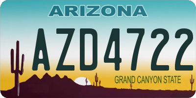 AZ license plate AZD4722