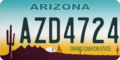 AZ license plate AZD4724