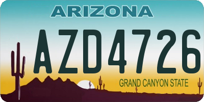 AZ license plate AZD4726