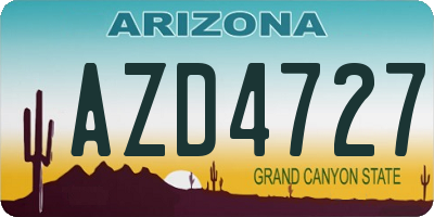 AZ license plate AZD4727
