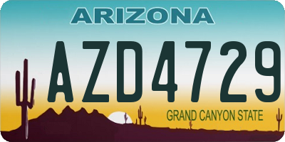 AZ license plate AZD4729