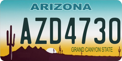 AZ license plate AZD4730