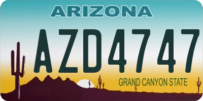 AZ license plate AZD4747