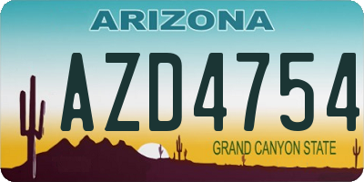 AZ license plate AZD4754