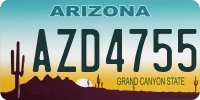 AZ license plate AZD4755