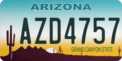 AZ license plate AZD4757