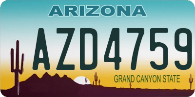 AZ license plate AZD4759