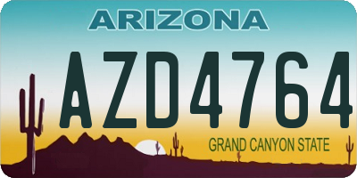 AZ license plate AZD4764