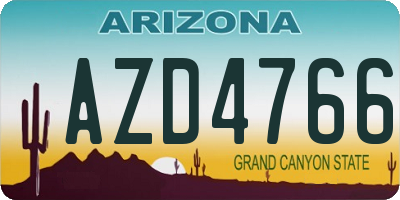 AZ license plate AZD4766