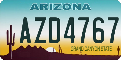 AZ license plate AZD4767