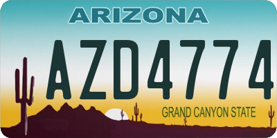 AZ license plate AZD4774