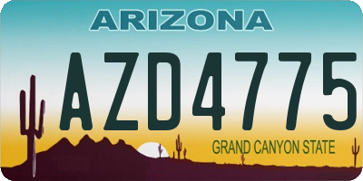 AZ license plate AZD4775