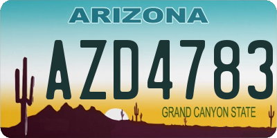 AZ license plate AZD4783