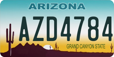 AZ license plate AZD4784