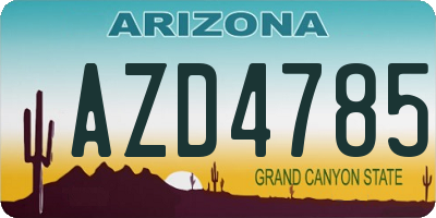 AZ license plate AZD4785