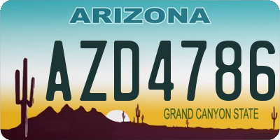 AZ license plate AZD4786