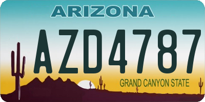 AZ license plate AZD4787