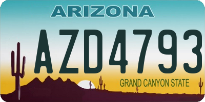 AZ license plate AZD4793