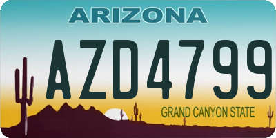 AZ license plate AZD4799