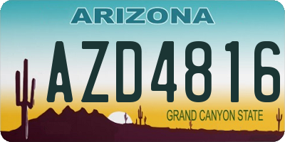 AZ license plate AZD4816