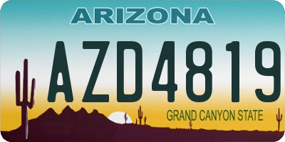 AZ license plate AZD4819