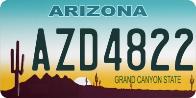 AZ license plate AZD4822