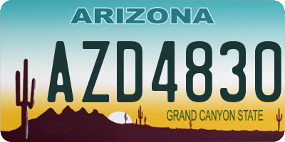 AZ license plate AZD4830