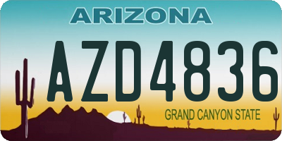 AZ license plate AZD4836