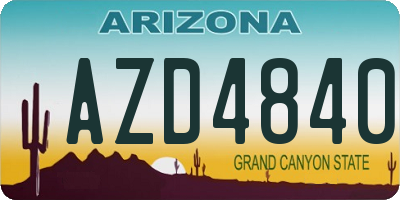 AZ license plate AZD4840