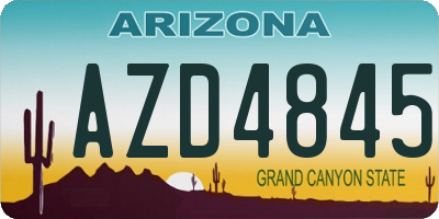 AZ license plate AZD4845