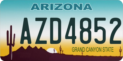 AZ license plate AZD4852