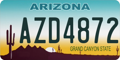 AZ license plate AZD4872
