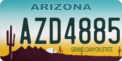 AZ license plate AZD4885