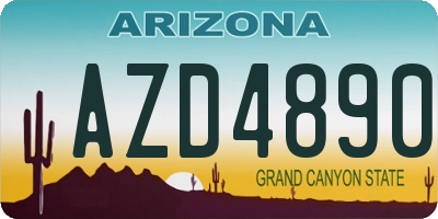 AZ license plate AZD4890