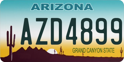 AZ license plate AZD4899