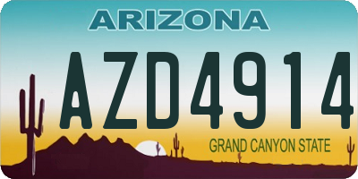 AZ license plate AZD4914