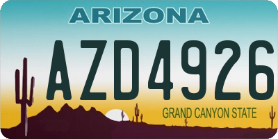 AZ license plate AZD4926