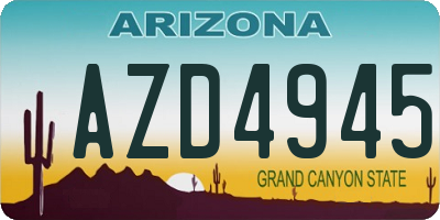 AZ license plate AZD4945