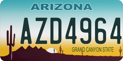 AZ license plate AZD4964