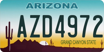 AZ license plate AZD4972