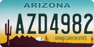 AZ license plate AZD4982