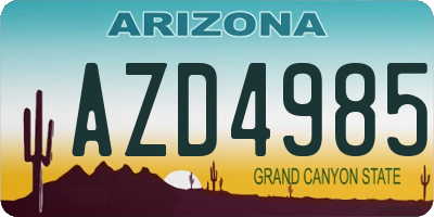 AZ license plate AZD4985