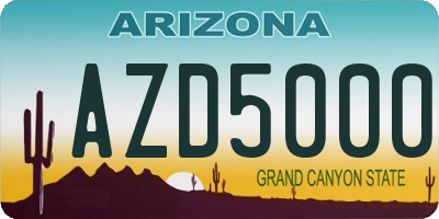AZ license plate AZD5000