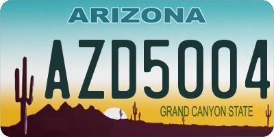AZ license plate AZD5004
