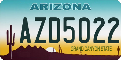 AZ license plate AZD5022