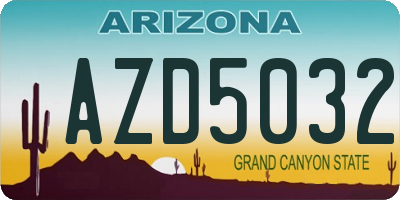 AZ license plate AZD5032