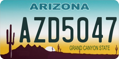 AZ license plate AZD5047