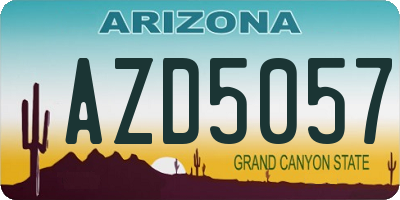 AZ license plate AZD5057